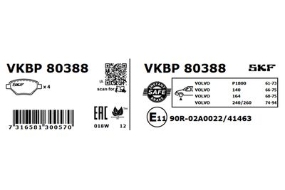 SET PLACUTE FRANA FRANA DISC SKF VKBP80388 2