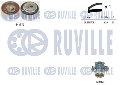 Водяной насос + комплект зубчатого ремня RUVILLE 5502641 для FIAT 500