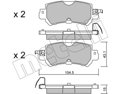 Комплект тормозных колодок, дисковый тормоз METELLI 22-0970-0 для MAZDA CX-3