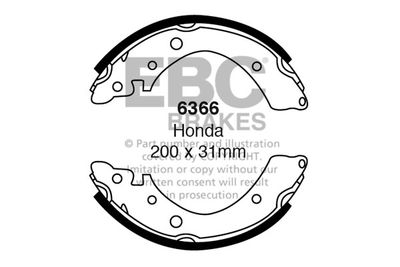 Комплект тормозных колодок EBC Brakes 6366 для HONDA INTEGRA