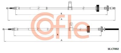 Тросик, cтояночный тормоз COFLE 92.1E.CT002 для CITROËN C6