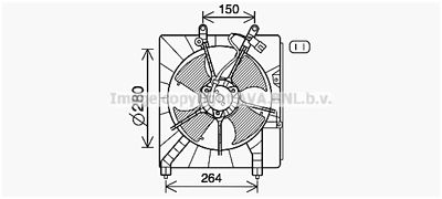Вентилятор, охлаждение двигателя AVA QUALITY COOLING HD7539 для HONDA ACCORD
