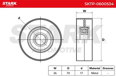 обтящна ролка, пистов ремък STARK SKTP-0600534