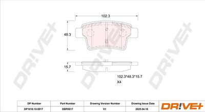 BREMSBELAGSATZ SCHEIBENBREMSE DR!VE+ DP1010100917 2