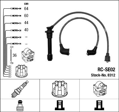 Комплект проводов зажигания NGK 8312 для SUZUKI GRAND VITARA