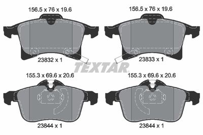 Комплект тормозных колодок, дисковый тормоз TEXTAR 2383281 для OPEL MERIVA