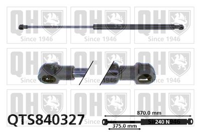 Газовая пружина, крышка багажник QUINTON HAZELL QTS840327 для SEAT TOLEDO