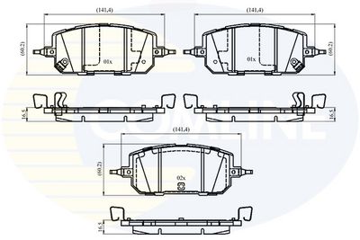 комплект спирачно феродо, дискови спирачки COMLINE CBP34070