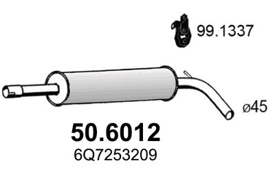 ASSO 50.6012 Глушитель выхлопных газов  для SKODA ROOMSTER (Шкода Роомстер)