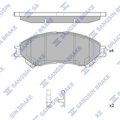Комплект тормозных колодок, дисковый тормоз Hi-Q SP4212 для SUZUKI SX4
