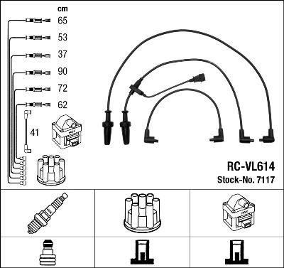Комплект проводов зажигания NGK 7117 для VOLVO 760