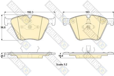 GIRLING 6119152 Тормозные колодки и сигнализаторы для BMW 7 (F01, F02, F03, F04) ActiveHybrid 7