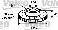 Тормозной диск VALEO 186451 для MAZDA MX-3
