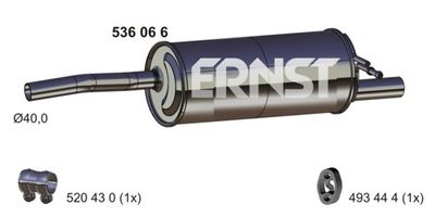 ERNST 536066 Глушник вихлопних газів для DACIA (Дача Сандеро)