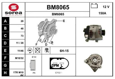 GENERATOR / ALTERNATOR SNRA BM8065