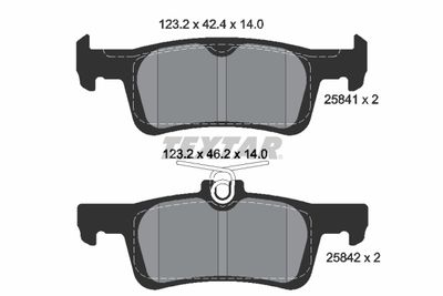 Bromsbeläggssats, skivbroms TEXTAR 2584104