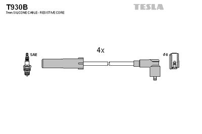 Комплект проводов зажигания TESLA T930B для DACIA LODGY
