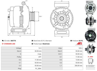 GENERATOR / ALTERNATOR AS-PL A6577S 4