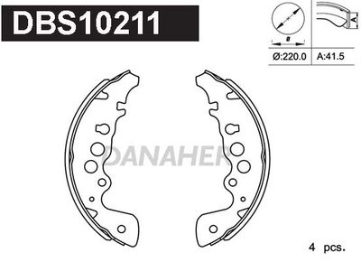 Комплект тормозных колодок DANAHER DBS10211 для SUZUKI CAPPUCCINO