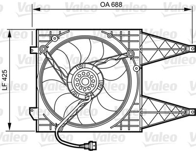 Вентилятор, охлаждение двигателя VALEO 696374 для OPEL MERIVA