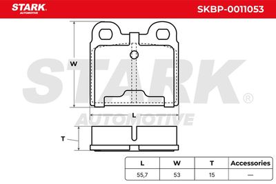 комплект спирачно феродо, дискови спирачки STARK SKBP-0011053