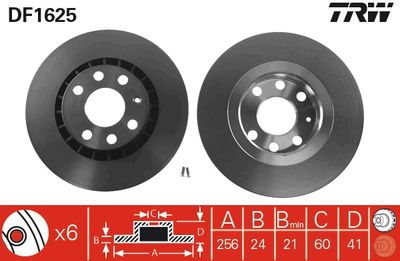 TRW DF1625 Тормозные диски  для DAEWOO  (Деу Киело)