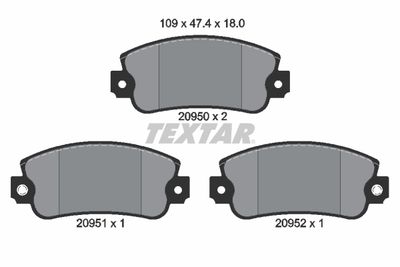 Комплект тормозных колодок, дисковый тормоз TEXTAR 2095006 для FIAT 900