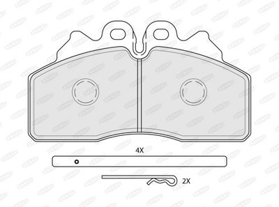 Remblokken set Achter/Voor BREMBO 2X68