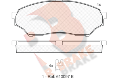 Комплект тормозных колодок, дисковый тормоз R BRAKE RB1443 для MITSUBISHI PAJERO