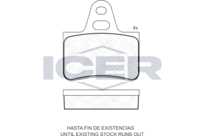 комплект спирачно феродо, дискови спирачки ICER 180359