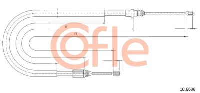 COFLE 10.6696 Трос ручного тормоза  для RENAULT MEGANE I Cabriolet (EA0/1_) 1.6 16V (EA04, EA0B, EA11, EA1J)
