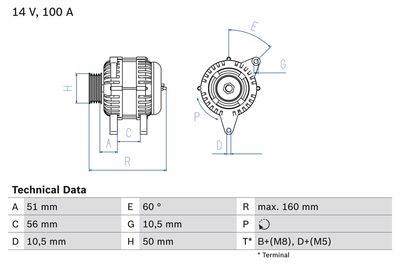 Alternator 0 986 042 750