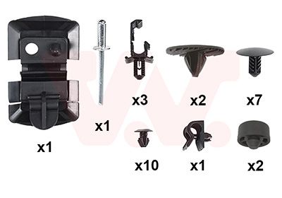 Montageset, motorkap
