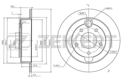 ZEKKERT BS-6059 Тормозные диски  для MAZDA XEDOS 9 (TA) 2.3 24V