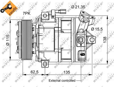NRF 32692 Компрессор кондиционера  для RENAULT LAGUNA II Grandtour (KG0/1_) 2.0 dCi (KG1T)