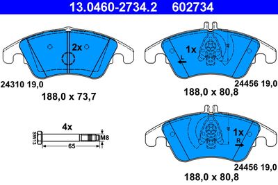 Комплект тормозных колодок, дисковый тормоз ATE 13.0460-2734.2 для MERCEDES-BENZ SLC