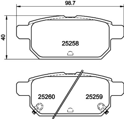 Комплект тормозных колодок, дисковый тормоз HELLA 8DB 355 039-741 для SUZUKI SX4