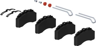 Remblokken set Achter/Voor WABCO past: MAN TGS I, TGX I D2066LF01-D3876LF09 06.06-