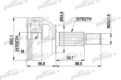 Шарнирный комплект, приводной вал PATRON PCV1354 для FORD FIESTA