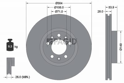Tarcza hamulcowa PAGID 55872NC