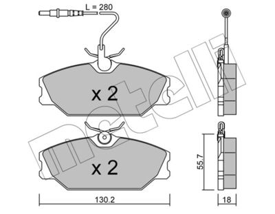 Комплект тормозных колодок, дисковый тормоз METELLI 22-0142-0 для DAEWOO LUBLIN