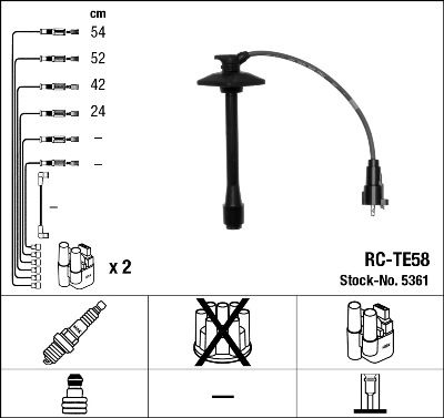 Комплект проводов зажигания NGK 5361 для TOYOTA PICNIC