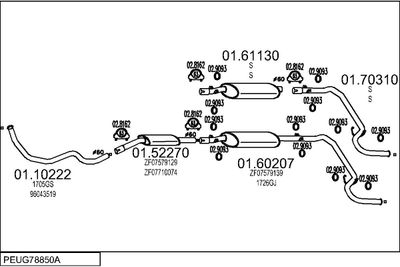 Układ wydechowy MTS PEUG78850A006795