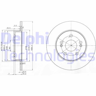 DELPHI BG2698 Тормозные диски DELPHI для RENAULT SCÉNIC I вэн (JA0/1_, FA0_)