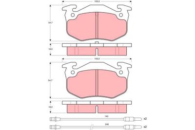 Bromsbeläggssats, skivbroms TRW GDB313