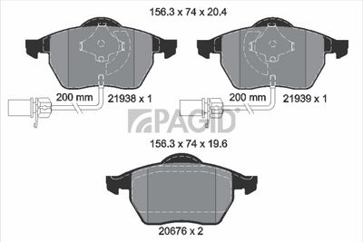 Zestaw klocków hamulcowych, hamulce tarczowe PAGID T1149N