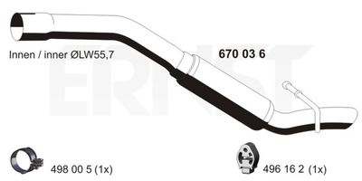Глушитель выхлопных газов конечный ERNST 670036 для MAZDA 3