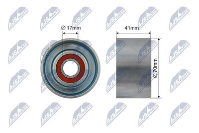 Įtempiklio skriemulys, V formos rumbuotas diržas