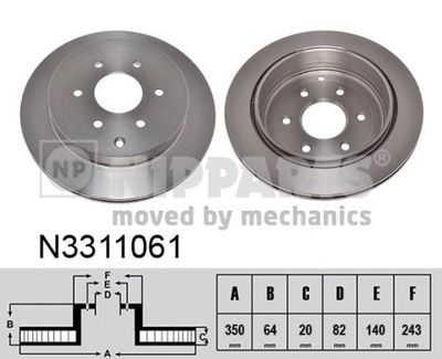 Тормозной диск NIPPARTS N3311061 для INFINITI QX56