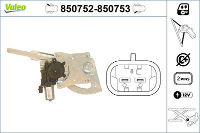 стъклоподемник VALEO 850752
